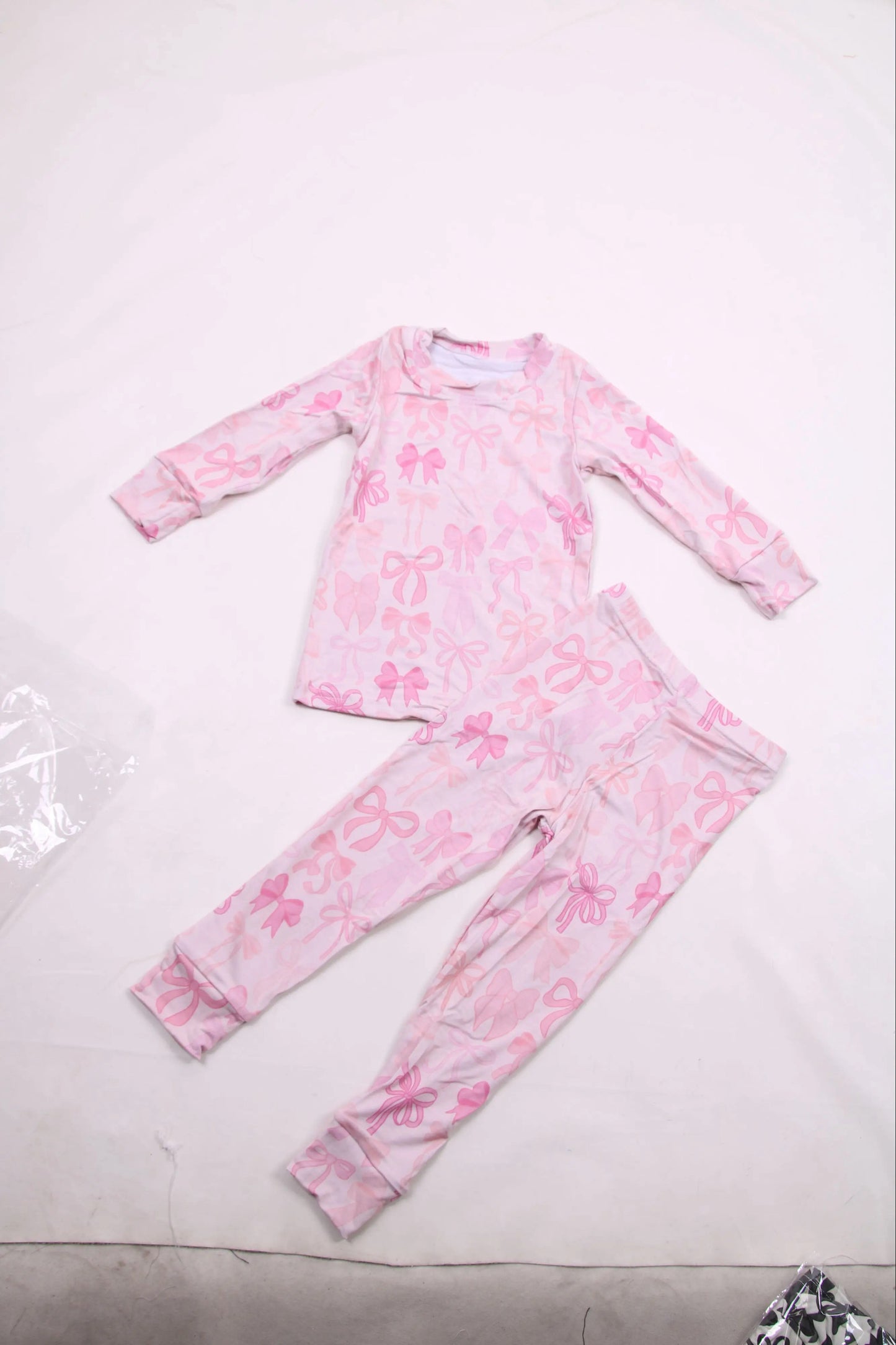 Pink Bow Bamboo 2pc PJ Set