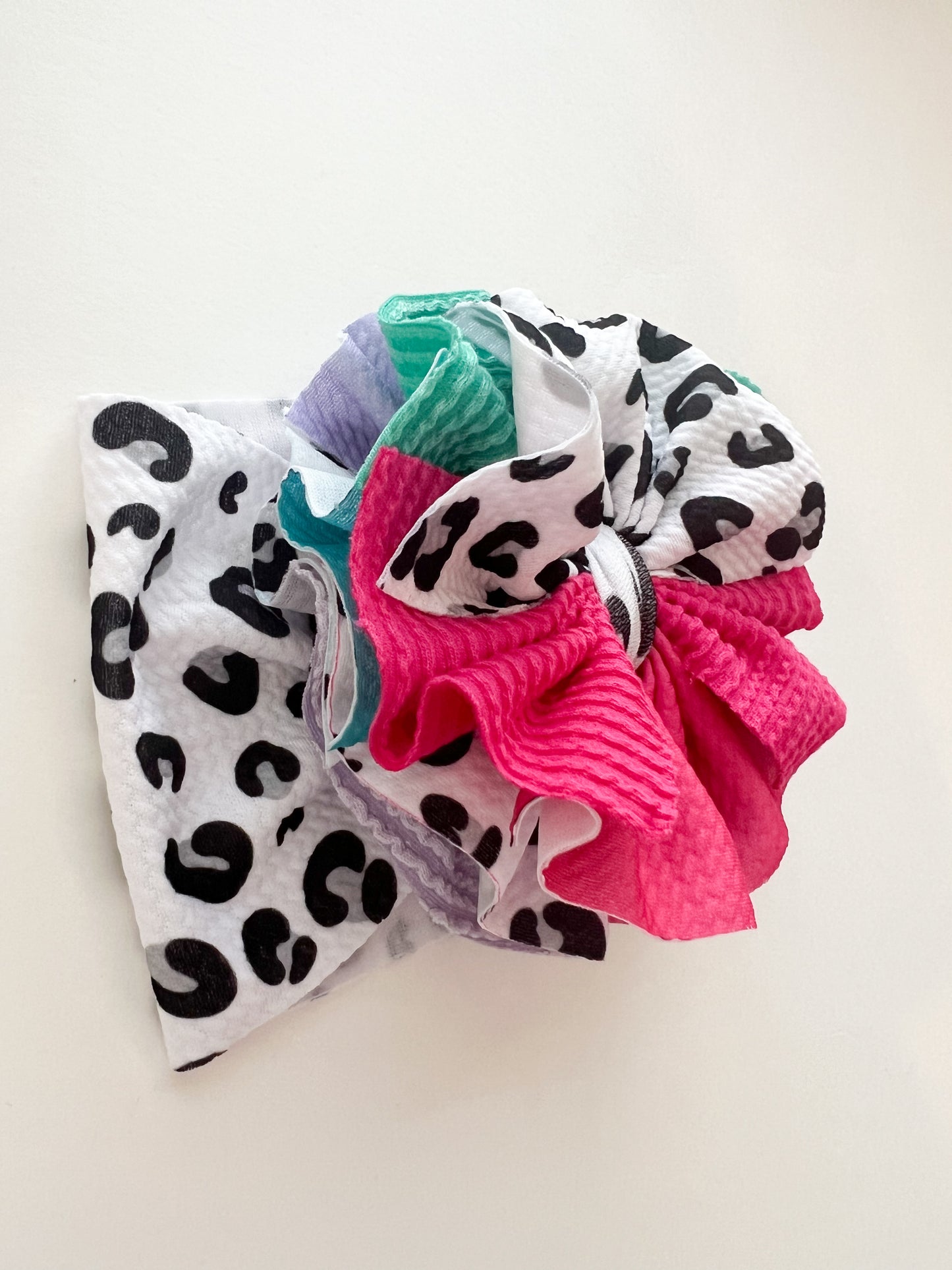Colorful Shredded Cheetah Bow