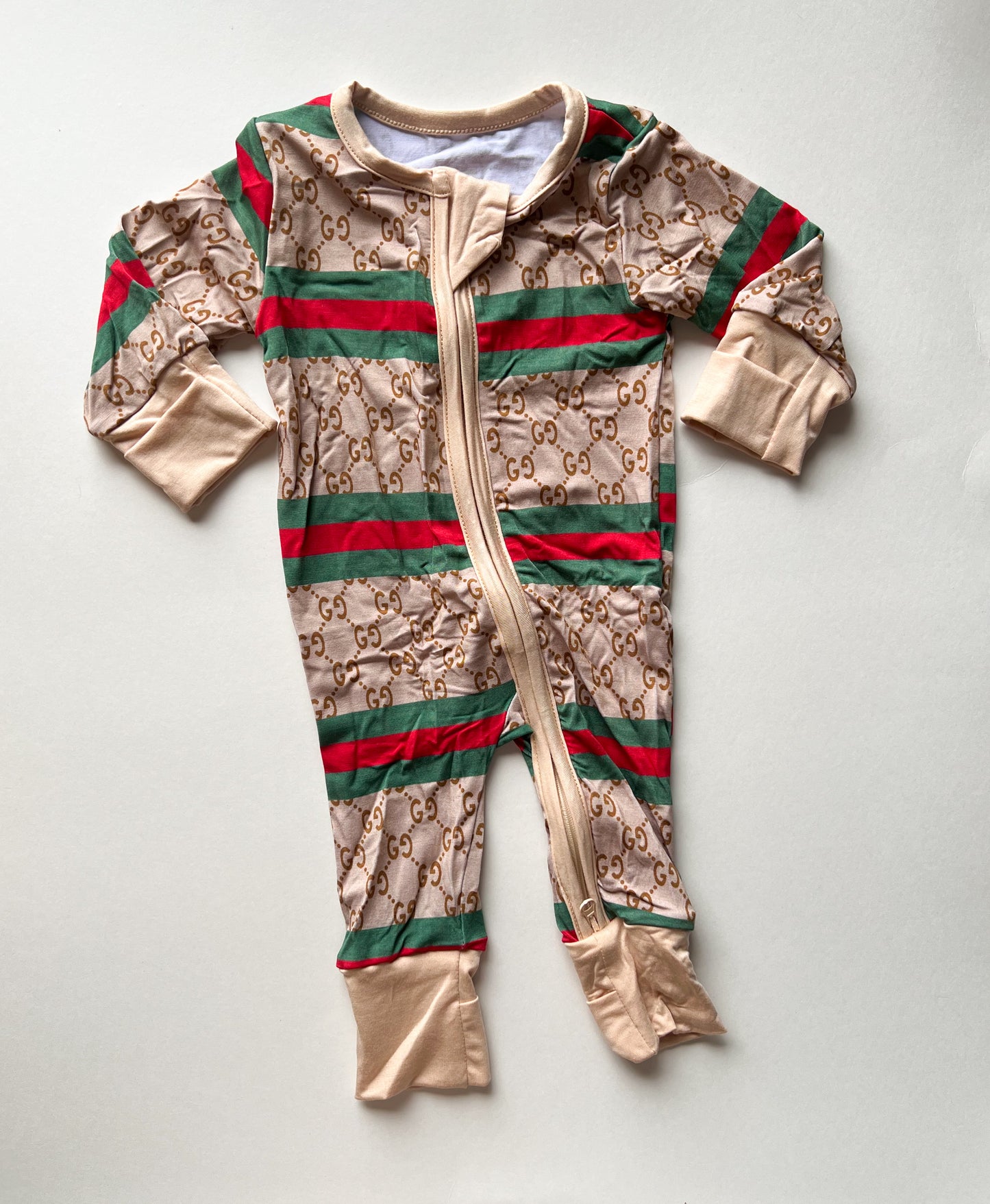 Green/Red G Striped Bamboo Zippies