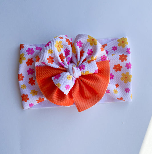 Spring Floral Shredded Bow