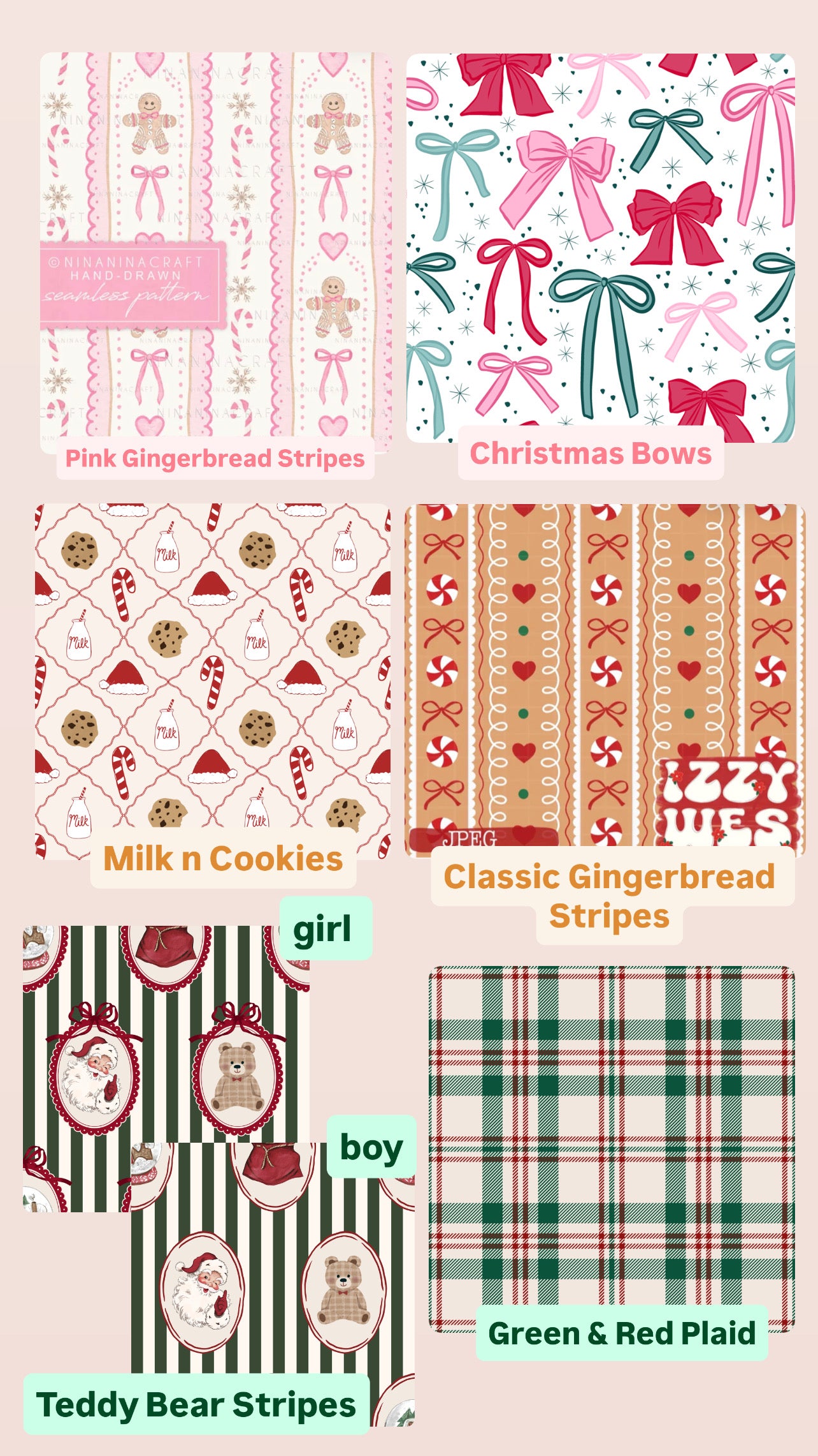 *PREORDER* 8 week TAT — Bamboo 2pc. Sets Traditional Christmas
