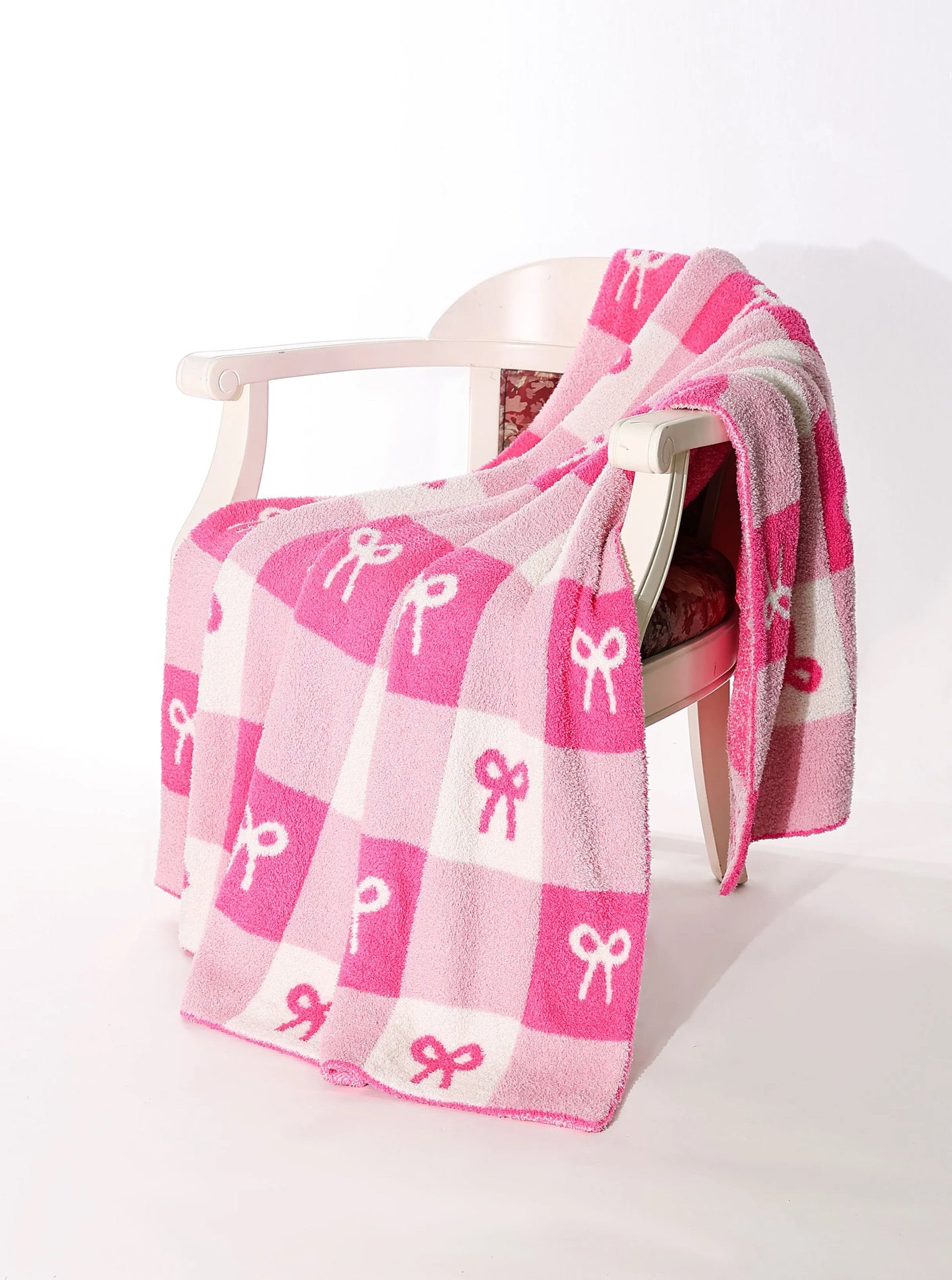 Pink Bows Cozy Adult Blanket 60x50in.